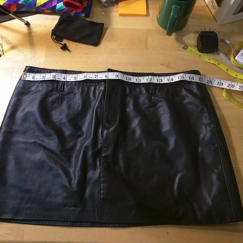 Leather mini skirt